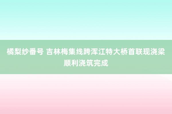 橘梨纱番号 吉林梅集线跨浑江特大桥首联现浇梁顺利浇筑完成