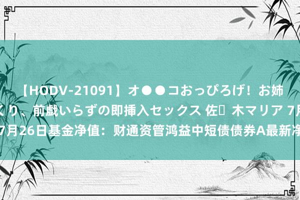 【HODV-21091】オ●●コおっぴろげ！お姉ちゃん 四六時中濡れまくり、前戯いらずの即挿入セックス 佐々木マリア 7月26日基金净值：财通资管鸿益中短债债券A最新净值1.1021，涨0.02%