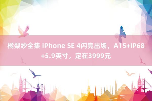 橘梨纱全集 iPhone SE 4闪亮出场，A15+IP68+5.9英寸，定在3999元