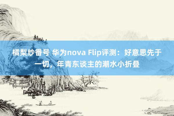 橘梨纱番号 华为nova Flip评测：好意思先于一切，年青东谈主的潮水小折叠