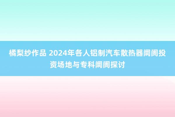 橘梨纱作品 2024年各人铝制汽车散热器阛阓投资场地与专科阛阓探讨