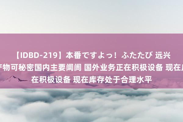 【IDBD-219】本番ですよっ！ふたたび 远兴动力：阿碱方法产物可秘密国内主要阛阓 国外业务正在积极设备 现在库存处于合理水平