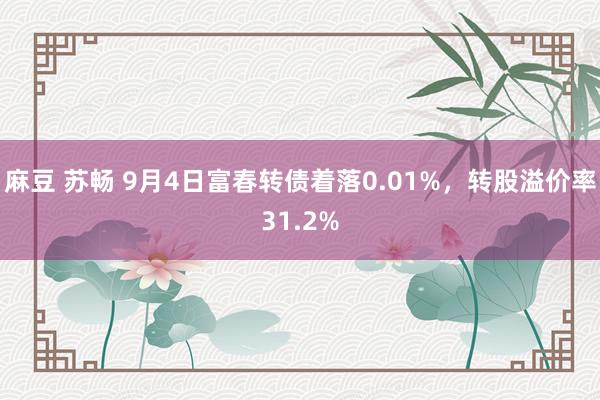 麻豆 苏畅 9月4日富春转债着落0.01%，转股溢价率31.2%