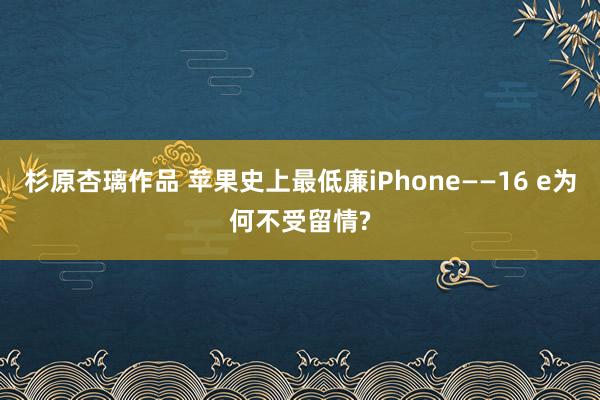 杉原杏璃作品 苹果史上最低廉iPhone——16 e为何不受留情?